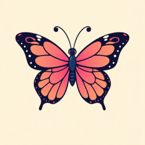 Cartoon Butterfly Tattoo