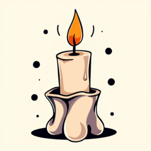Cartoon Candle Tattoo