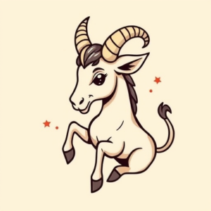Cartoon Capricorn Tattoo