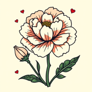 Cartoon Carnation Tattoo