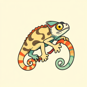Cartoon Chameleon Tattoo