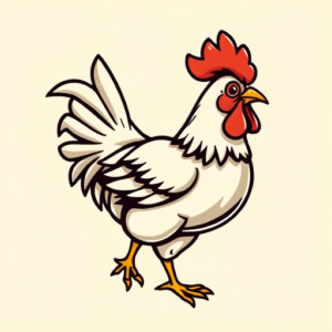 Cartoon Chicken Tattoo