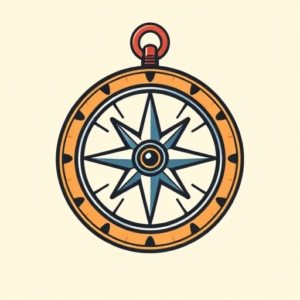 Cartoon Compass Tattoo