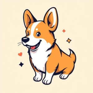 Cartoon Corgi Tattoo