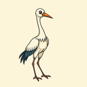 Cartoon Crane Tattoo