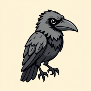 Cartoon Crow Tattoo