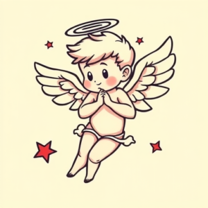 Cartoon Cupid Tattoo
