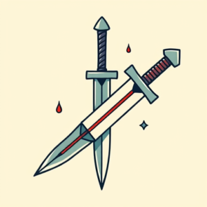 Cartoon Dagger Tattoo