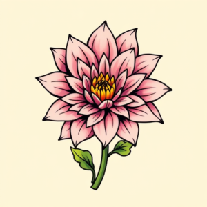 Cartoon Dahlia Tattoo