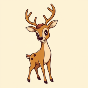 Cartoon Deer Tattoo