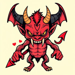 Cartoon Demon Tattoo