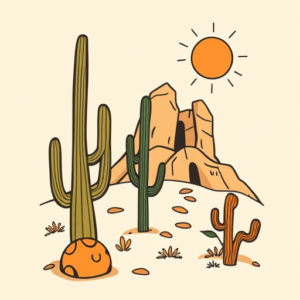 Cartoon Desert Tattoo