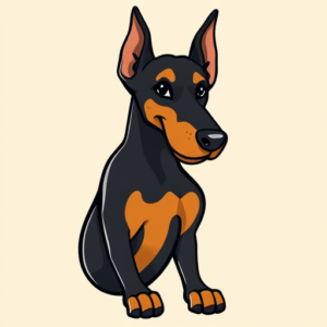 Cartoon Doberman Tattoo
