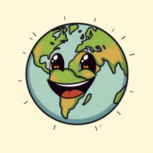 Cartoon Earth Tattoo