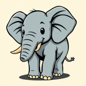 Cartoon Elephant Tattoo