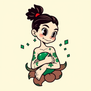 Cartoon Emerald Tattoo