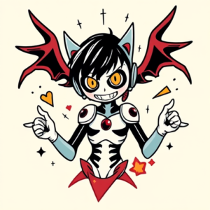 Cartoon Evangelion Tattoo