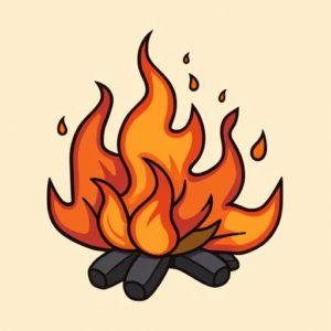 Cartoon Fire Tattoo