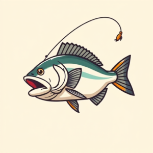 Cartoon Fishing Tattoo