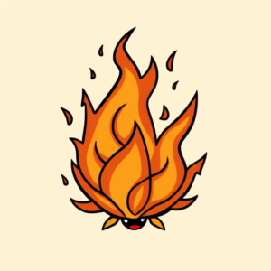 Cartoon Flame Tattoo