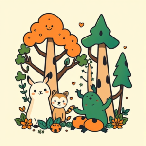 Cartoon Forest Tattoo