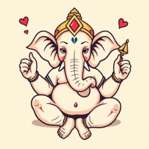 Cartoon Ganesha Tattoo