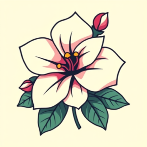 Cartoon Gardenia Tattoo