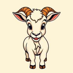 Cartoon Goat Tattoo
