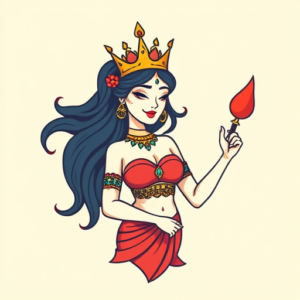 Cartoon Goddess Tattoo
