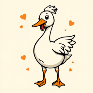 Cartoon Goose Tattoo