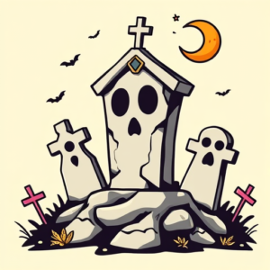 Cartoon Graveyard Tattoo