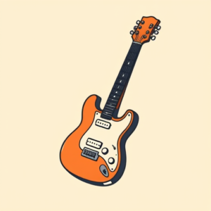 Cartoon Guitar Tattoo