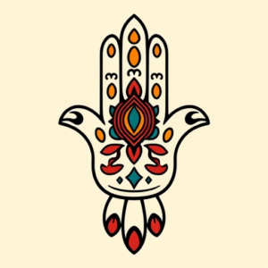 Cartoon Hamsa Tattoo