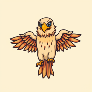 Cartoon Hawk Tattoo