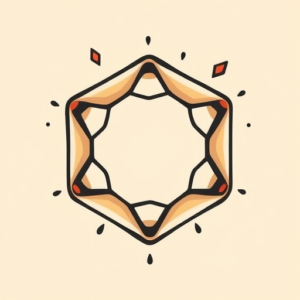 Cartoon Hexagon Tattoo