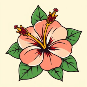 Cartoon Hibiscus Tattoo