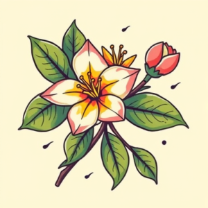 Cartoon Honeysuckle Tattoo