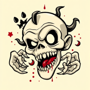 Cartoon Horror Tattoo