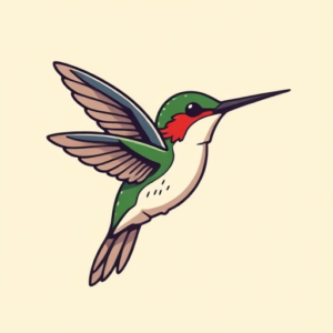 Cartoon Hummingbird Tattoo