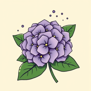 Cartoon Hydrangea Tattoo