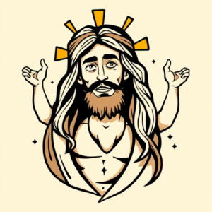 Cartoon Jesus Tattoo