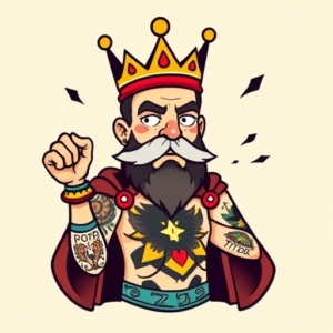 Cartoon King Tattoo