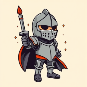 Cartoon Knight Tattoo