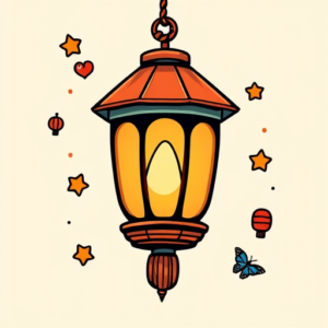 Cartoon Lantern Tattoo