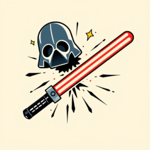 Cartoon Lightsaber Tattoo