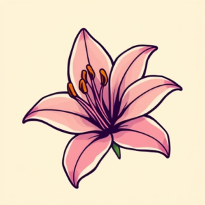 Cartoon Lily Tattoo