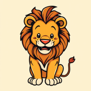 Cartoon Lion Tattoo