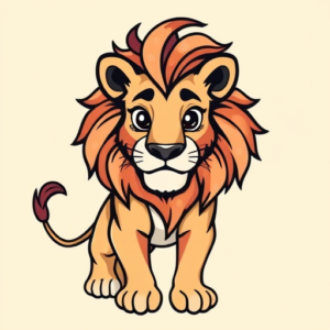 Cartoon Lioness Tattoo