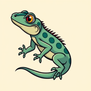 Cartoon Lizard Tattoo