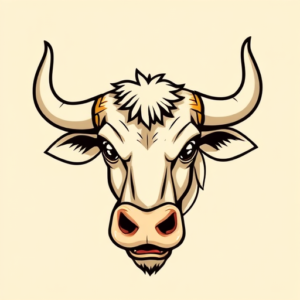 Cartoon Longhorn Tattoo